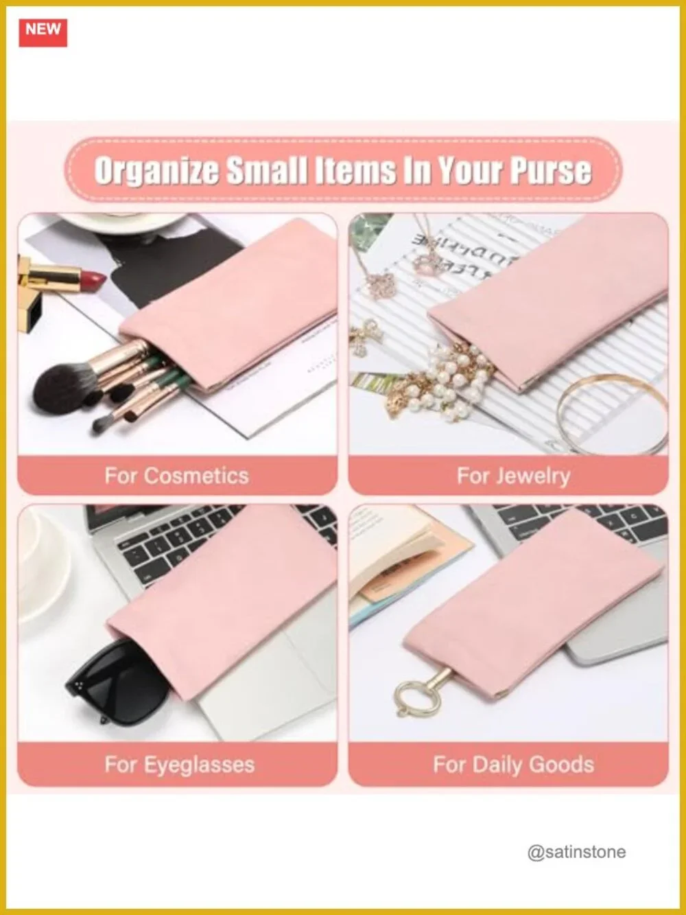 Leather Eyeglass Case Set with Cleaning Cloths, Portable Squeeze Top Glasses